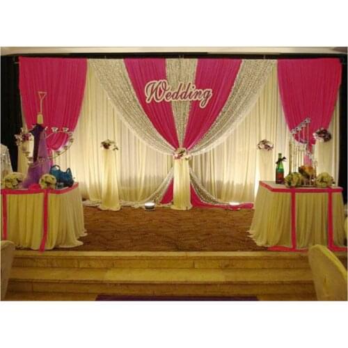 Luxury Wedding Backdrop with Beatiful Swag Wedding drape and curtain wedding decoration