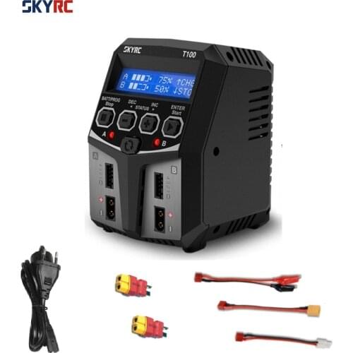 SKYRC T100 DUAL 5A 2X50W Balance Charger for 2-4S LiPo/LiIon/LiFe/LiHV Battery RC FPV Racing Drone Quadcopter Model RC Parts