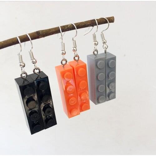 Unique Geometric Drop Earrings Mini Blocks Simulation Toy Funny Gift Jewelry Dangle Accessoreis for girls women