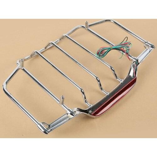 Motorcycle Top Luggage Rack w/ LED Light For Harley Touring Electra Glide Road Glide Road King Street Glide 2014-2020