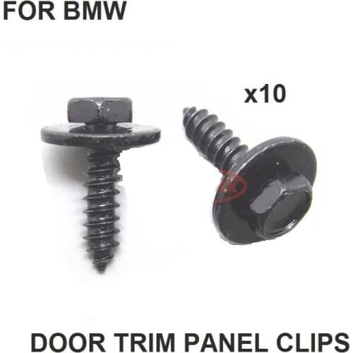 X10 FOR BMW SELF TAPPING TAPPER SCREW & WASHER 4.8 x 19 mm BLACK 8mm HEX HEAD NEW