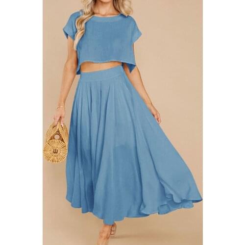 Retro Cape Type Comfort 2-Piece Sets Woman Crop Tops+Long Skirts Dress Outfits Women 2021 Summer Elegant Office Lady Solid Suits