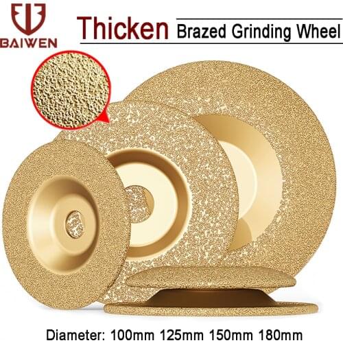 1pc Diamond Coated Grinding Wheel 100/125/150/180mm Brazed Grinder Discs Blade for Granite Stone Glass Bore 16/22mm
