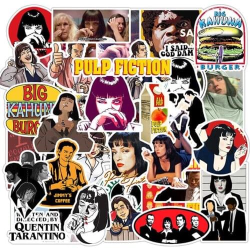 10/30/50pcs/pack Pulp Fiction Classic Movie Stickers DIY Car Skateboard Laptop Phone Waterproof Graffiti Decal Kid Toy Sticker
