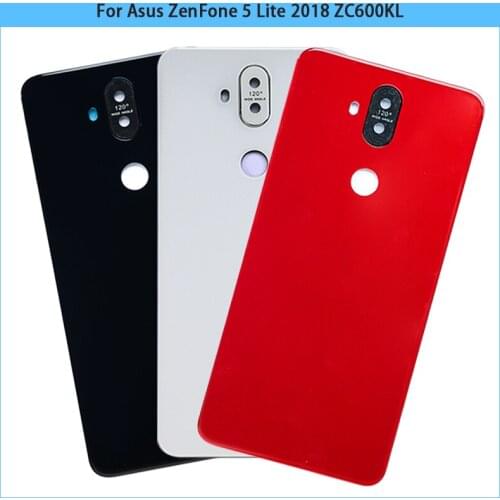 10PCS New ZC600KL Rear Housing Case For Asus ZenFone 5 Lite 2018 ZC600KL Battery Cover Door Back Cover Glass Panle Camera Frame