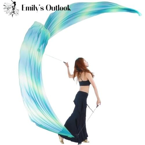 2pcs Veil 2pcs POI Chain Ball 2.0m*0.7m Multi-Color Dance Veil Belly Dance Costume Accessory Free Shipping