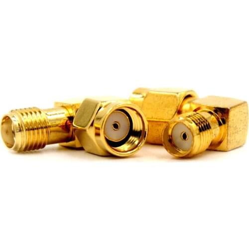 2pcs RF Coaxial Coax Adapter Connector SMA Connector RP-SMA Male (Female Pin) To SMA Female (Female Pin) Right Angle SMA Adapter