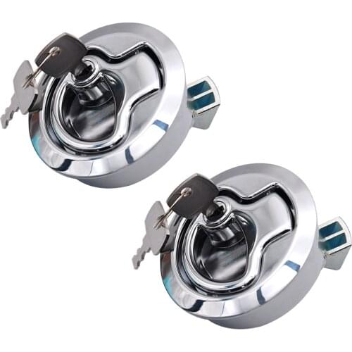 2pcs Flush Mount Hatch Flush Pull Latch Marine Lock with Key Stainless Steel Lift Slam Latch Hardware for Boat Yacht Deck Hatch