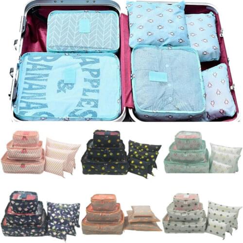 New Fashion Waterproof Travel Clothes Storage Bags Luggage Organizer Pouch Packing 6Pcs