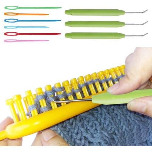9PCS Crochet Hooks Set for Extreme Comfort Crochet Hooks Kit with Crochet Needle Accessories Big Eye Plastic Needles Set