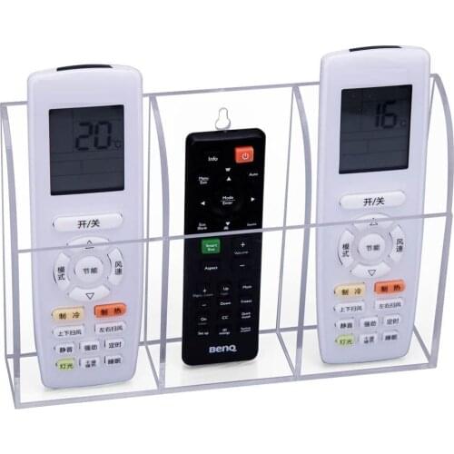 Acrylic Remote Control Holder Wall Mounted Organizer Racker Box for Bedroom, Living Room, Office Storage Boxes Stand Container