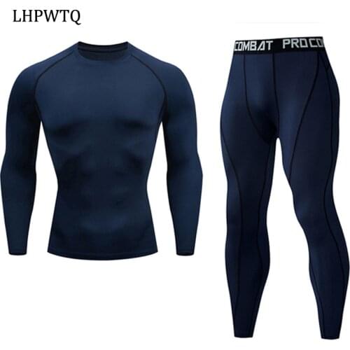 Quick Dry Mens Thermal underwear Sets Running Compression Sport Suits Basketball Tights Clothes Gym Fitness Jogging Sportswe