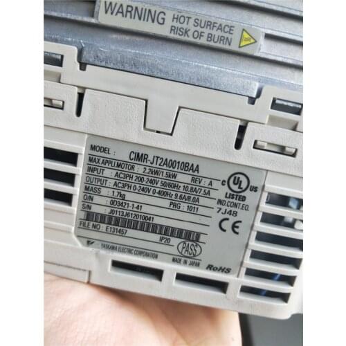 CIMR-JT2A0010BAA J1000 1.5KW/2.2KW 22 inverter Good appearance , 90% new ,90 days warranty , in stock free shipping