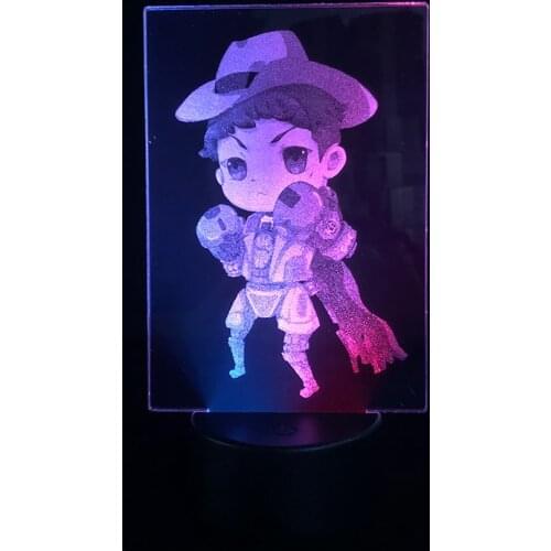 Remote Control Two Tone Lamp Cowboy Bebop Japanese Anime Manga Two Tone Led Light Decor Color Changing Two Tone 3D Lamp Present