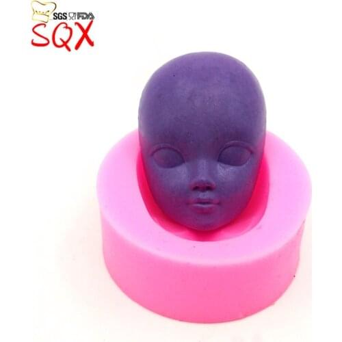 Doll Head Portrait Eyes Baby Face Shape Cake Mold Cake Baking Tools Silicone Mold Chocolate Cookie Sugar Soap Mould SQ16143