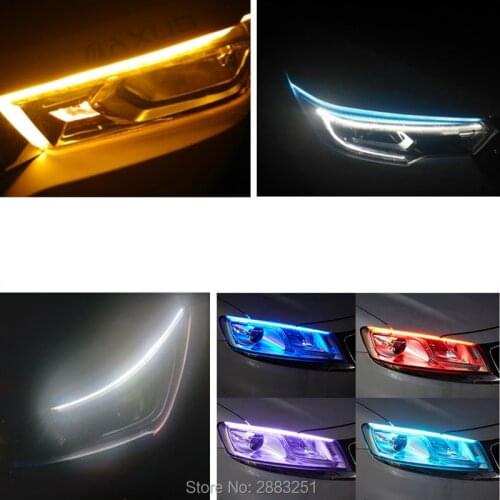 Free Shipping 2pcs flexible DC12V LED light strip dynamic streamer car lamp for FORD fiesta focus 2 3 kuga fusion Car Styling