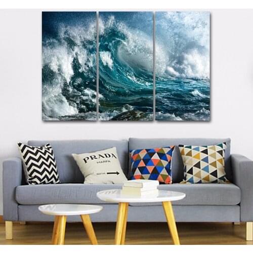 HD Printed Blue sea waves Painting Canvas Print room decor print poster picture canvas Free shipping/ny-5845
