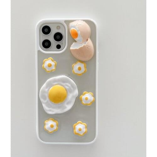Creative Sunny Eggs Face Case for iPhone 12 Pro Max Back Phone Cover for 12 11 Pro Max X XS XR 8 7 Plus SE 2020