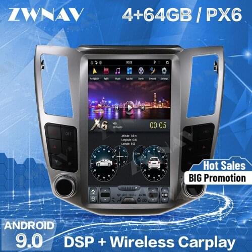 128GB Tesla Carplay For 2004 2005 2006 2007 Lexus RX300 RX330 RX350 RX400H RX450 Android Player Audio Stereo Unit Radio Recorder