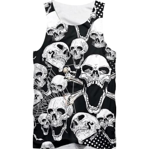 IFPD EU Size 2020 3D Tank Tops Men 's Cool Sleeveless Shirts 3D Skull Print Design Summer Fashion Casual Tops Vest Plus Size 5XL