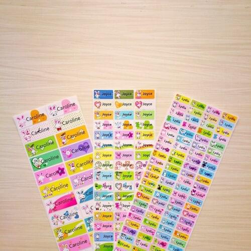 Cute Cartoon Children Stickers Animal Custom Name Sticker Waterproof Label For Girls Personal Scrapbook School Stationery