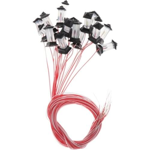 20pcs Mini Miniature Model Lawn LED Light Landscape 3V Lamp Post 1:100-1:500