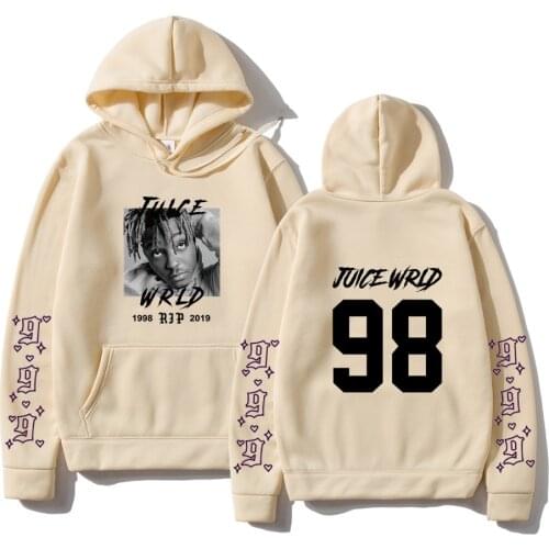 Fashion Singer Juice Wrld Letter Print Hoodies Harajuku Hip Hop Rapper Hooded Sweatshirt Pullover Autumn Winter Men/Women Hoodie