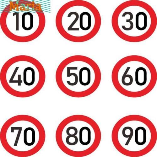 Speed Limit 10 20 30 40 50 60 70 80 90 Km/h Vinyl Car Sticke Decalr, for Various Car Decoration High Quality Fashion Deco
