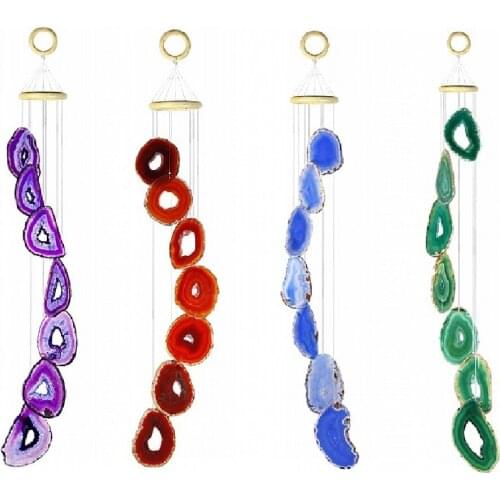TUMBEELLUWA Natural Agate Slices Wind Chimes for Garden Decor,Home Decor 70cm-85cm