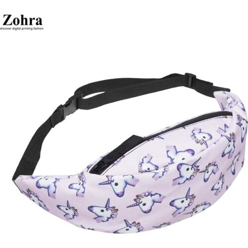 New 3D Colorful Waist Pack for Men Fanny Pack green leaves Style Bum Bag Women Money Belt Travelling Mobile Phone Bag