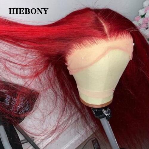 Red Straight Lace Front Human Hair Wigs with Baby Hair Brazilian Hair Red 13x6 Lace Front Wigs Bleached Knots for Black Women