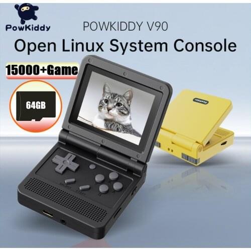 Powkiddy V90 Flip Handheld Game Console PS1 Open System Mini Electronic Game Console Childrens Gift Retro Games Childrens Toys