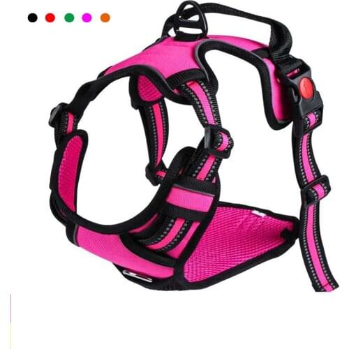Strong Dog Harness Collar For Small Big Dogs Vest Pets Accessories Pit Bull Service Dog Nylon Reflective Adjustable Protective