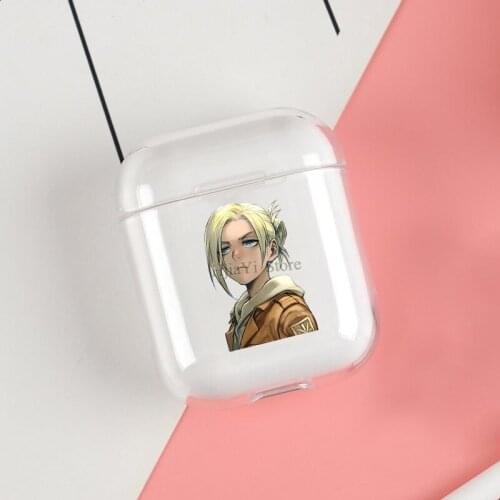 Annie Leonhart Attack on Titan Clear Cases For Apple Airpods 1 2 Earphone Bluetooth Wireless Cover For Airpods 2 1 Coque