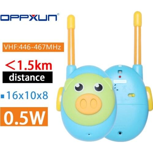 2021 Hot Sale OPPXUN Walkie Talkie Kids 2Pcs Children 's Radio Cartoon Cute 1 Channel Two Color Birthday Christmas Gift Toy