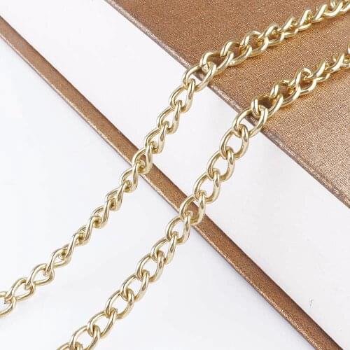 3FT(90cm) Metal Purse Chain Gold 6*9mm Strap Handle Replacement For Handbag Shoulder Bag Parts DIY jewelry Accessories Handmade
