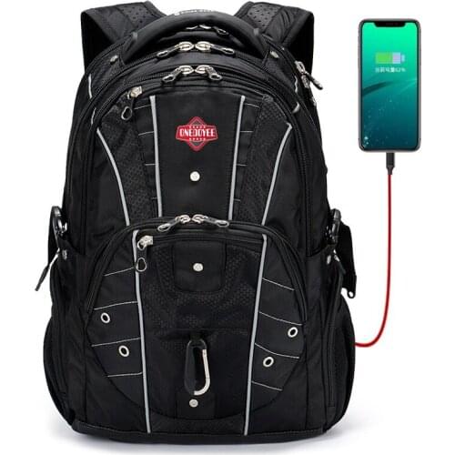 Brand Men Backpack Waterproof 17.3 Inch Laptop Bag USB Large Capacity Schoolbag Travel Bagpack Anti Theft Back Pack With Lock