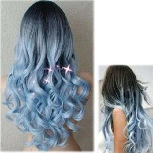 Synthetic Body Wave Curly Pink Womens Long Wigs Heat Resistant Natural Wig Female Omber Hair for Cosplay Women