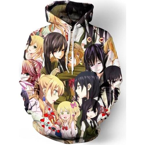 SOSHIRL Anime Citrus Hoodie Harajuku Men Hoodies Sweet Cute Lesbian Girl Print Sweatshirt Cool Couple Comic Hip Hop Streetwear