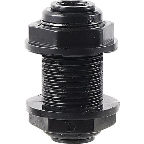 1/4'' OD Tube Black Bulkhead Connector Reptile Aquarium Garden Irrigation Water Pipe Joint RO Water Adapter Quick Connector