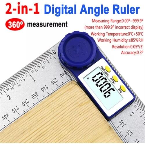 Drillpro 0-200mm Digital Meter Angle Inclinometer Digital Angle Ruler Electron Goniometer Protractor Stainless Steel Angle Finde