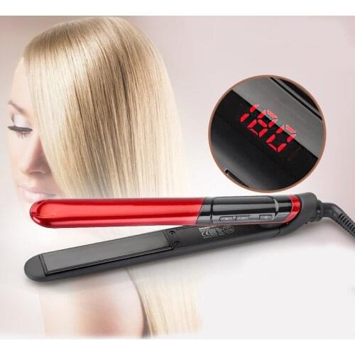 LCD Display 2-in-1 ceramic coating Hair straightener comb hair Curler beauty care Iron healthy beauty