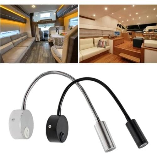 1W Reading Lamp RV Boat LED Bedside Lamp Camper Multipurpose Lighting Equipment Light Switch Control Light