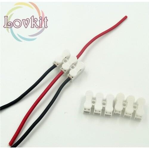 100X 3p Spring Connector wire with no welding no screws Quick Connectos cable clamp Terminal Block 3 Way Easy Fit for led strip