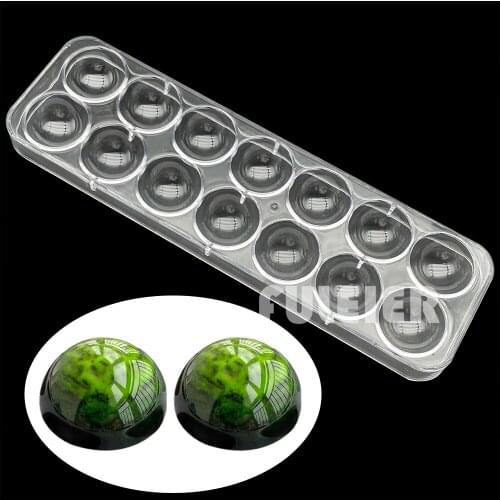 14 holes Half Sphere Polycarbonate Chocolate Mould Half Ball Plastic Candy Maker Mold Cake Bakeware Tools