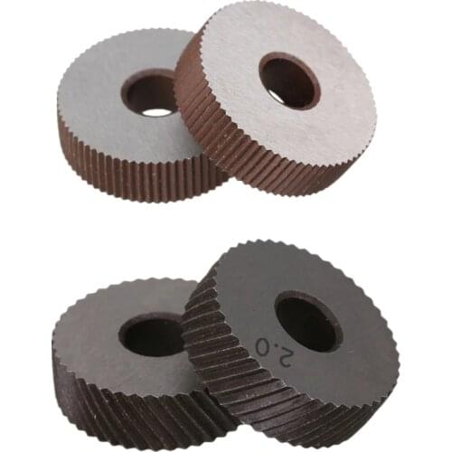 2PCS High Speed Steel 0.6mm/0.8mm/1.0mm/1.2mm/1.5mm/1.8mm/2.0mm Pitch Tool Straight /Diagonal Coarse Knurl Wheel Knurling Roller
