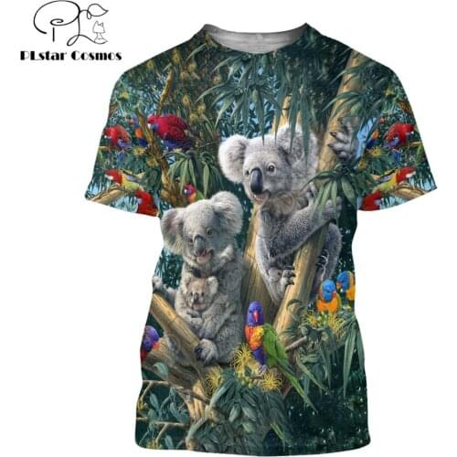 2020 Summer Fashion Cute koala Mens t-shirt Eagle/Dragon 3D Printed Harajuku Short sleeve T shirts Unisex Casual tee tops KJ0149