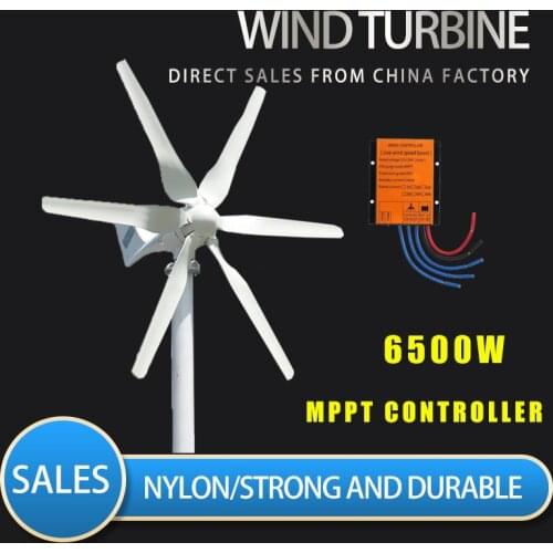 2020 Small Home Wind Turbine Generator Windmill Fit For Street Lamps,Monitoring Boat Free 6.5kw 6500W WithController