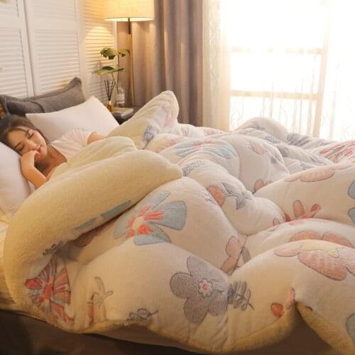 2021 Thermal Lamb Double-Faced Velvet Quilt Wool Thicken Super Warm Winter Comforter Spring Autumn Blanket Double Comforter