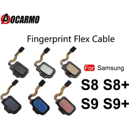 Aocarmo Fingerprint Sensor Home Button Flex Cable for Samsung Galaxy S8 S9 Plus S8+ SM-G960 G965 G960F G965F Replacement Part